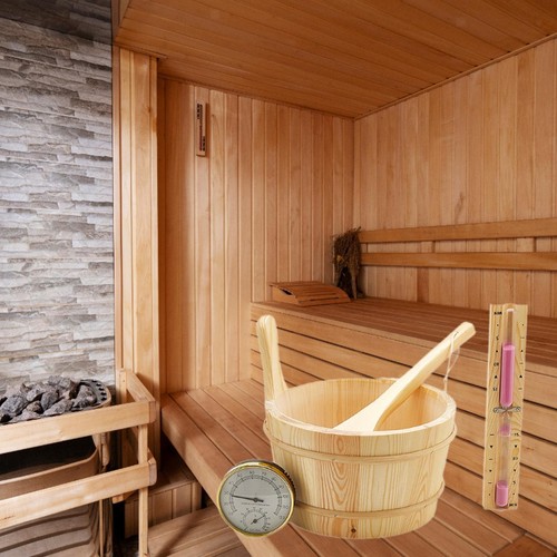 Wooden sauna bucket and ladle - bucket,