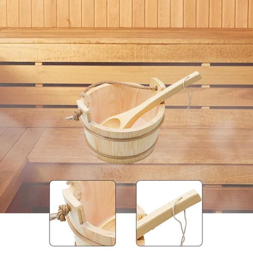 Wood sauna barrel and ladle - and,