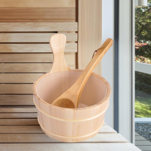 Natural wooden sauna bucket - 4l,