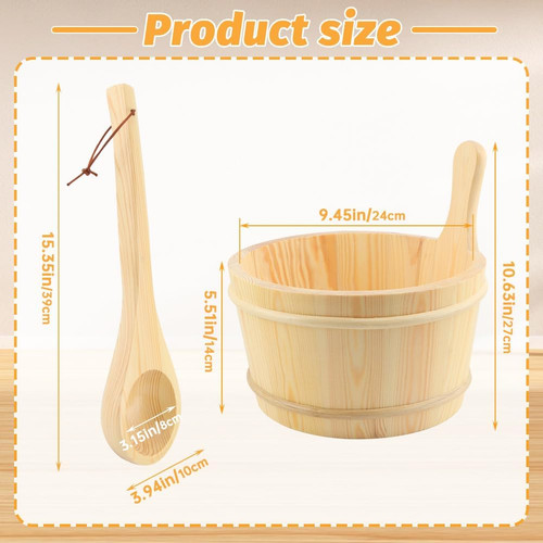 Wooden bucket and - wooden, ladle