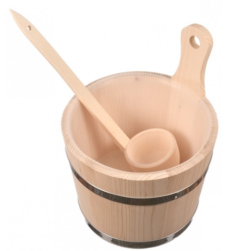 Large wooden sauna bucket - large,