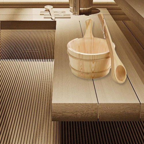 Wood sauna barrel and ladle - 4l,